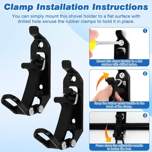 4 Piezas Soporte de Pala para Bacas, Soporte de Pala para Portaequipajes de Techo con Tornillos, Accesorios para Barras de Techo, Camiones - Negro