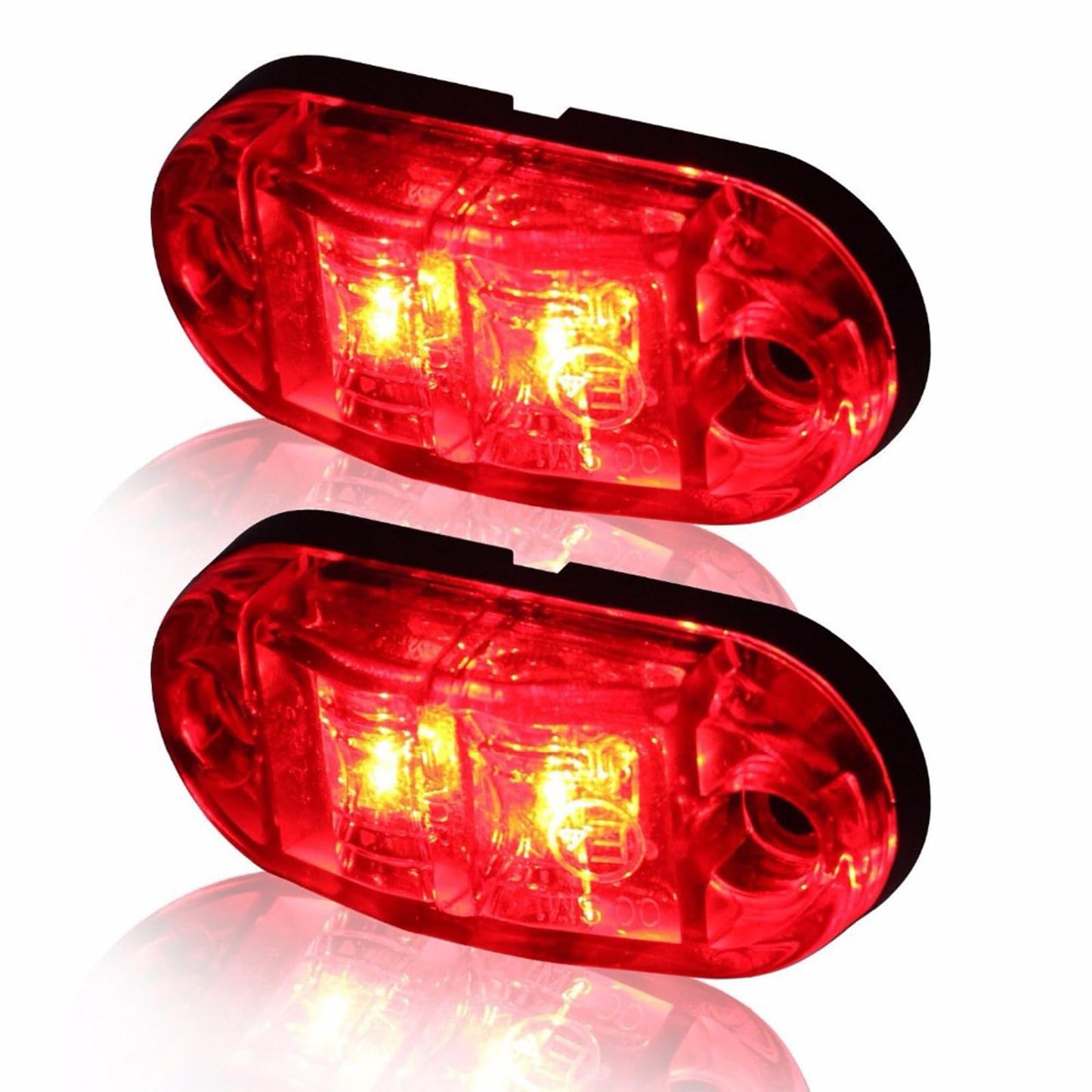 Krtopo 30X 2 Luces LED de Marcador Lateral 12 / 24V Trailer luz Lateral de Advertencia Luz Amarilla/Blanco/Rosa para Camión RV Caravan (Rosa+Amarilla+Blanco)