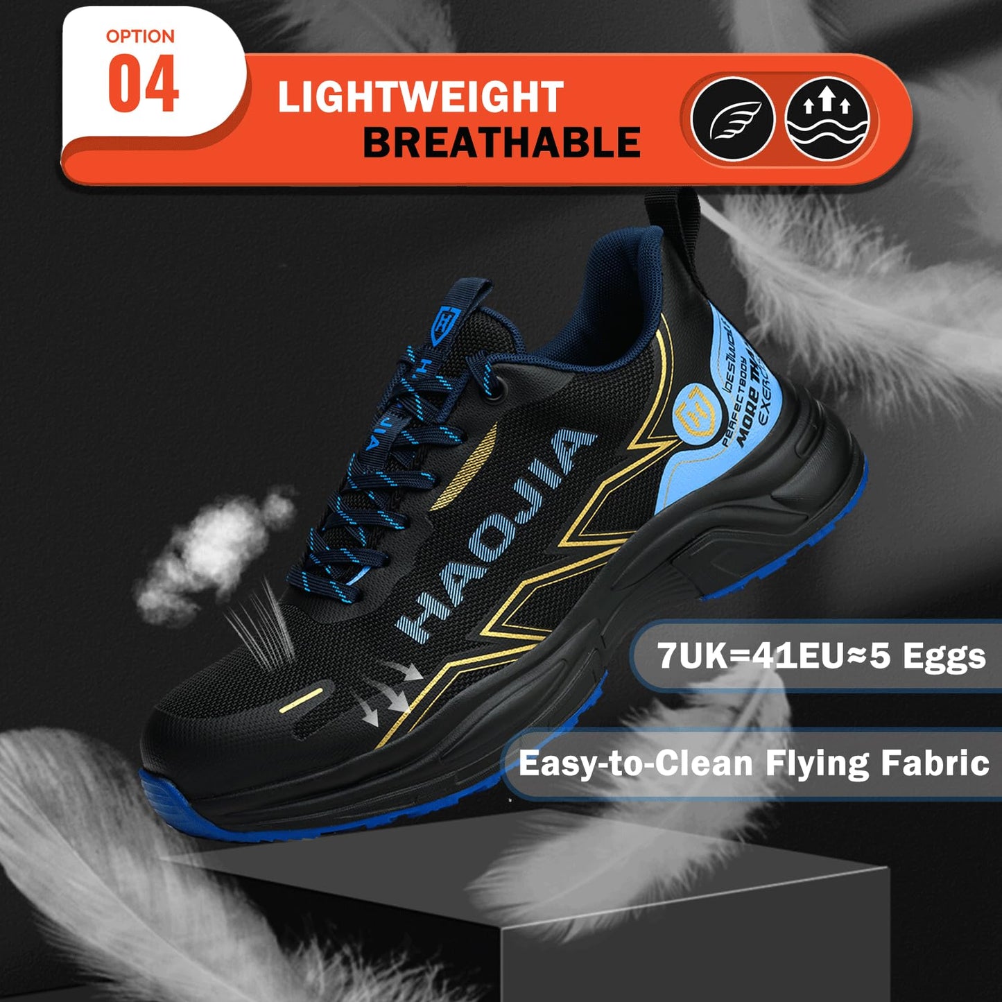 UOQC Zapatos de Seguridad Zapatillas Laborales Transpirables Calzado de Trabajo para Hombre Mujer Antideslizante con Punta de Acero Ligero y Cómodas Resistentes a Impactos