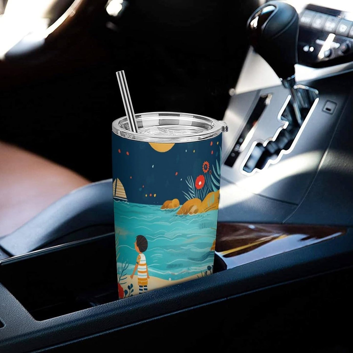 Camion grande Vaso Térmico Aislante - Ideal Para Café Y Bebidas Calientes - Termo Con Tapadera Segura Y Diseño Duradero 20oz