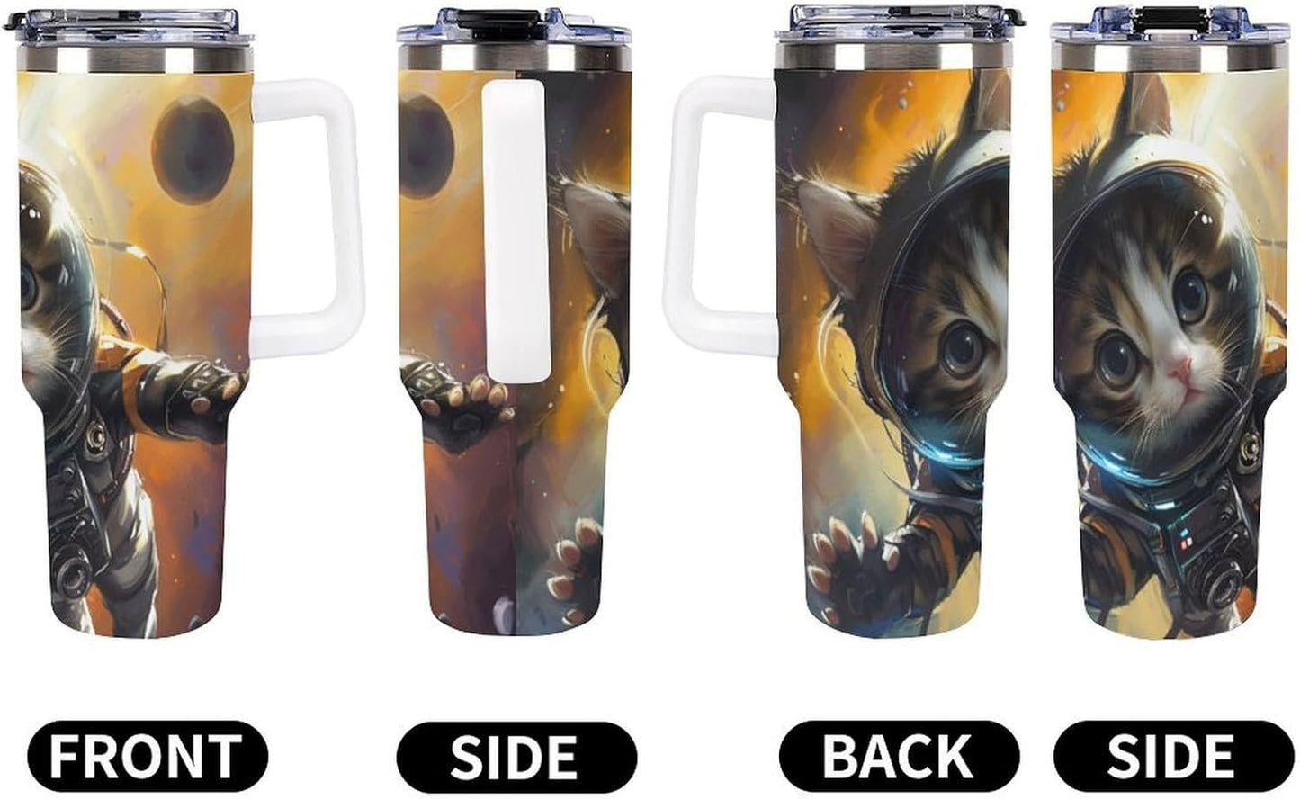 Gattino Termo De Café Para Llevar - Diseño Aislante Con Tapadera A Prueba De Fugas - Ideal Para Mantener Bebidas Calientes 40oz