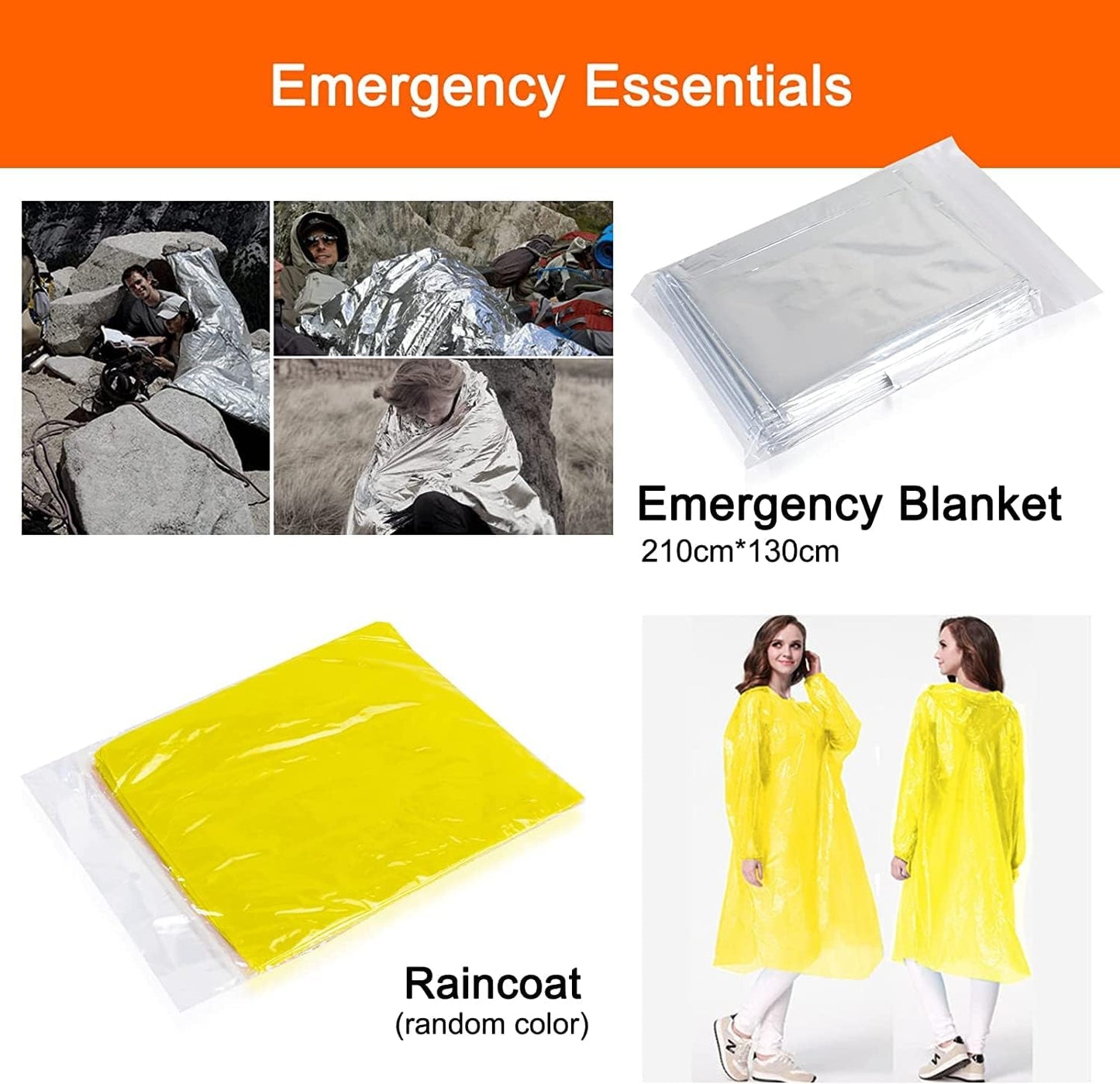 KAHEIGN 12 en 1 Kits de Emergencia para Automóviles, Kit de Reparación de Automóvile incluido Triángulo Peligroso, Visibilidad Chaleco, Remolque Cuerda, Martillo Utilitario, Plomo Salto, Coche Fusible