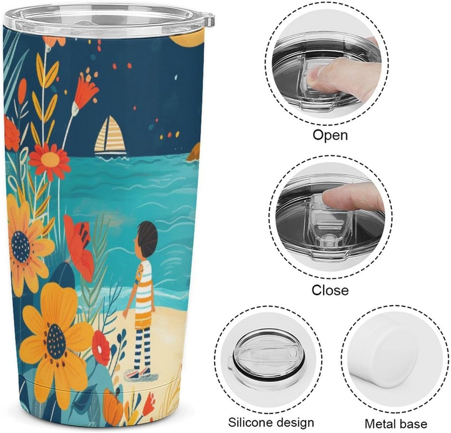 Camion grande Vaso Térmico Aislante - Ideal Para Café Y Bebidas Calientes - Termo Con Tapadera Segura Y Diseño Duradero 20oz