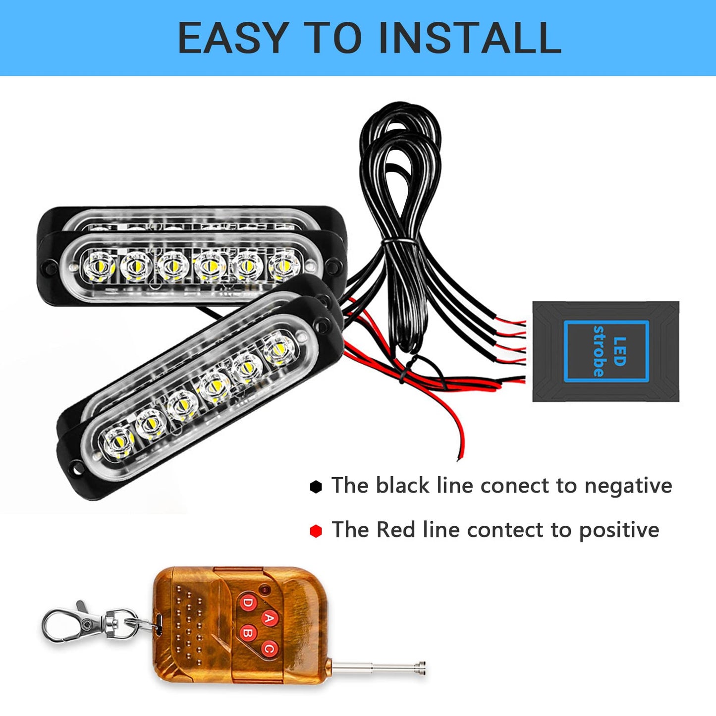 DEFVNSY - Paquete de 4-6 LED Marcador lateral blanco ámbar 12V-24V DC Marcador lateral de camión de coche Luz indicadora Barra de luz Luz de separación Luces estroboscópicas para remolque