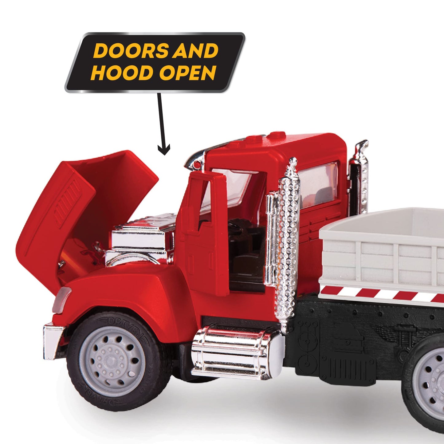B. Driven by Battat Vehículo de Plataforma de Granja con Luces y Sonidos, Partes Móviles, Modelo Micro Flatbed Truck