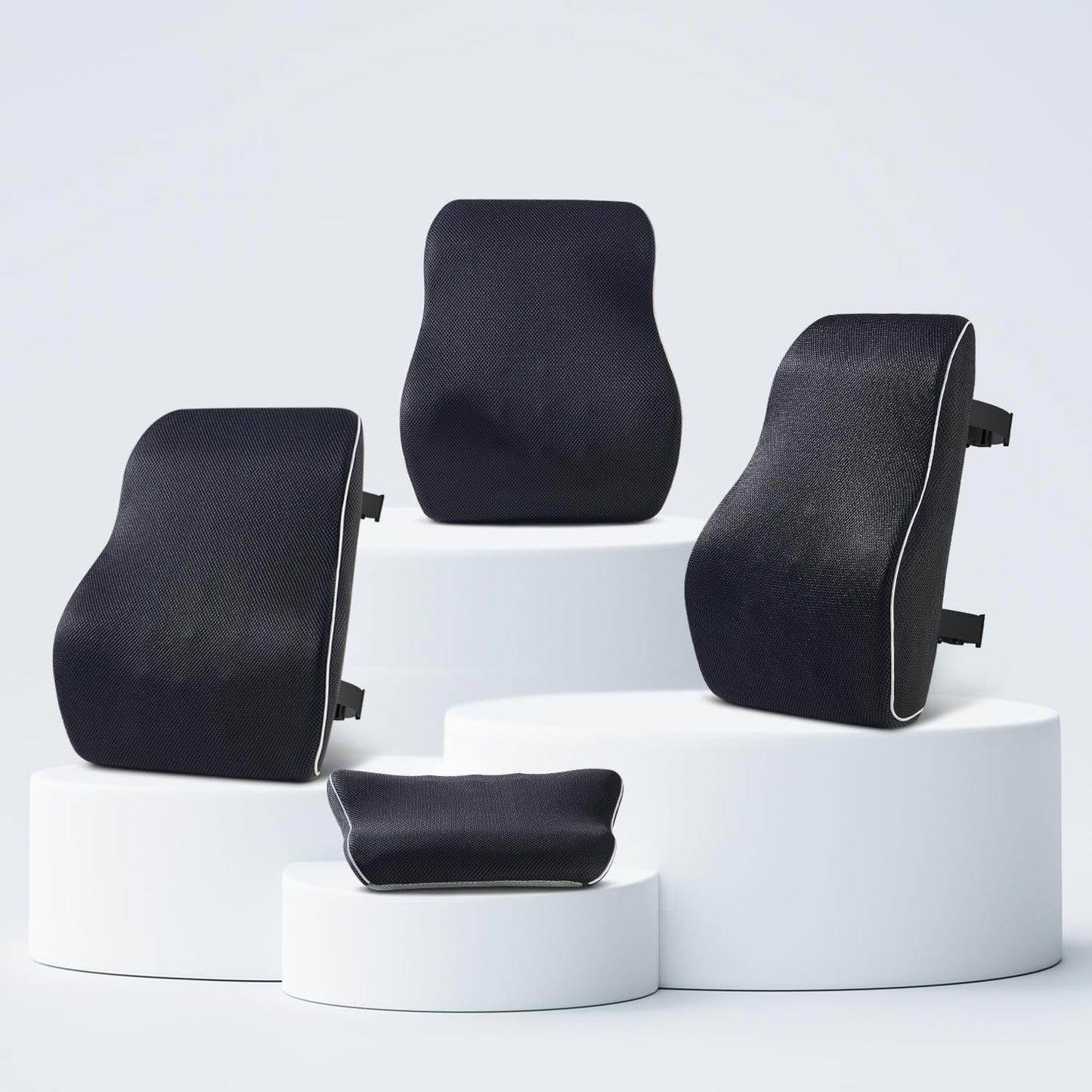 QUTOOL ® Cojines en Forma de cuña para Automóvil, Cojines para Conductores, Cojines de Refuerzo, Cojines de Espuma de Memoria para automóviles, Camiones, Furgonetas (Negro)