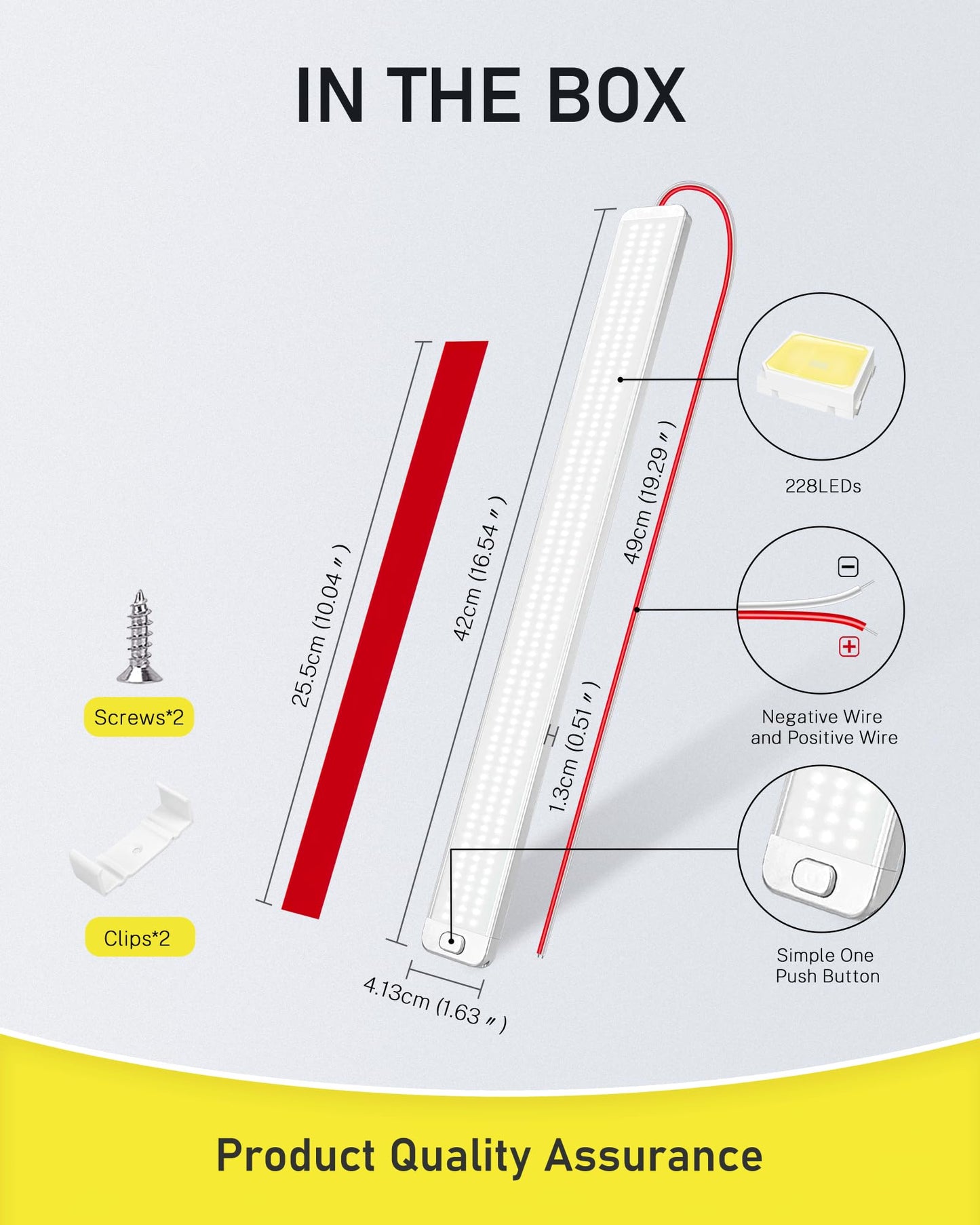 MERTTURM Luce LED Coche Interior 12V, 1000LM Super Brillante Barra LED Iluminación Auto 12-85 Voltios con Interruptor, 228LED Blanco Tubo Lámpara de Coches para Caravana RV Barco Camper Vehículo, 2pcs