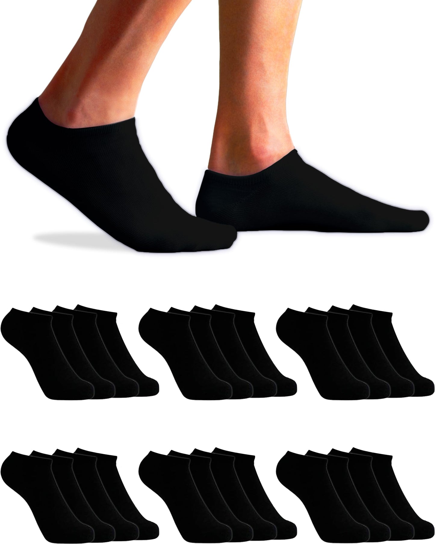 topline 12 Pares Calcetines tobilleros hombre & Calcetines tobilleros mujer - Calcetines hombre cortos - Calcetines tobilleros surtidos - Calcetines Mujer tobilleros