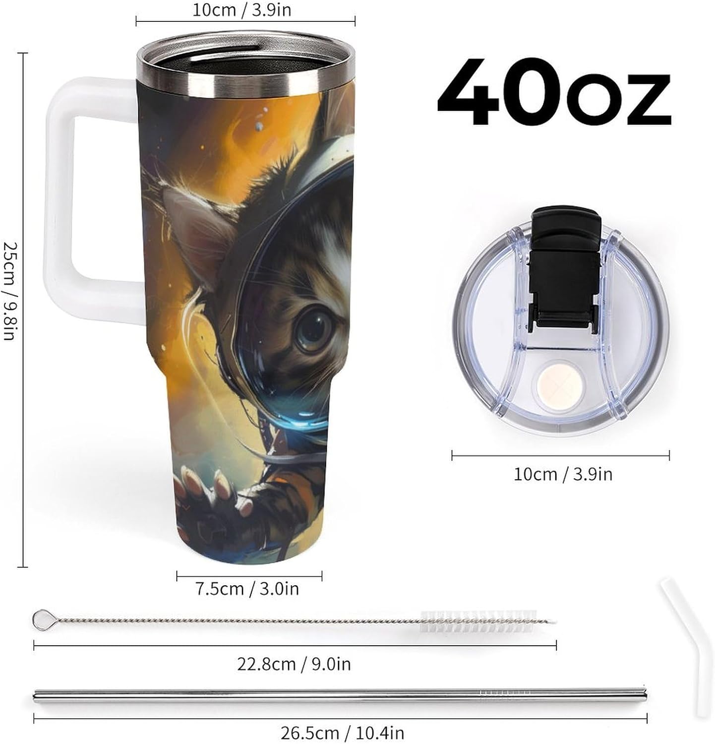 Gattino Termo De Café Para Llevar - Diseño Aislante Con Tapadera A Prueba De Fugas - Ideal Para Mantener Bebidas Calientes 40oz
