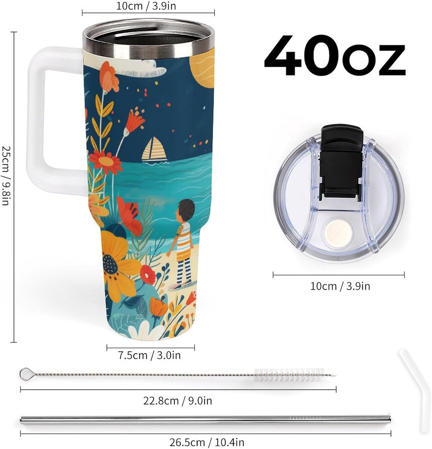 Gattino Termo De Café Para Llevar - Diseño Aislante Con Tapadera A Prueba De Fugas - Ideal Para Mantener Bebidas Calientes 40oz