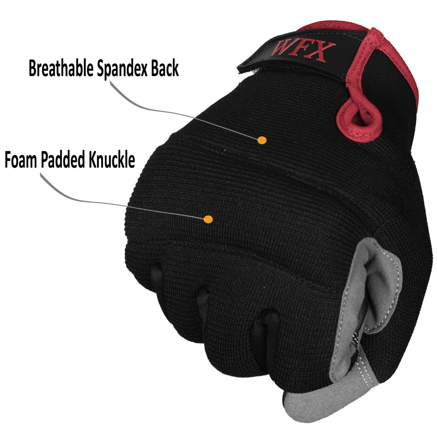 Guantes de Trabajo para Hombre, para Pantalla táctil Transpirables de Elastano Acolchados Nudillos Mecánico palma Seguridad Constructor Destreza Construcción, Jardinería, Camping Guantes (L, Rojo)