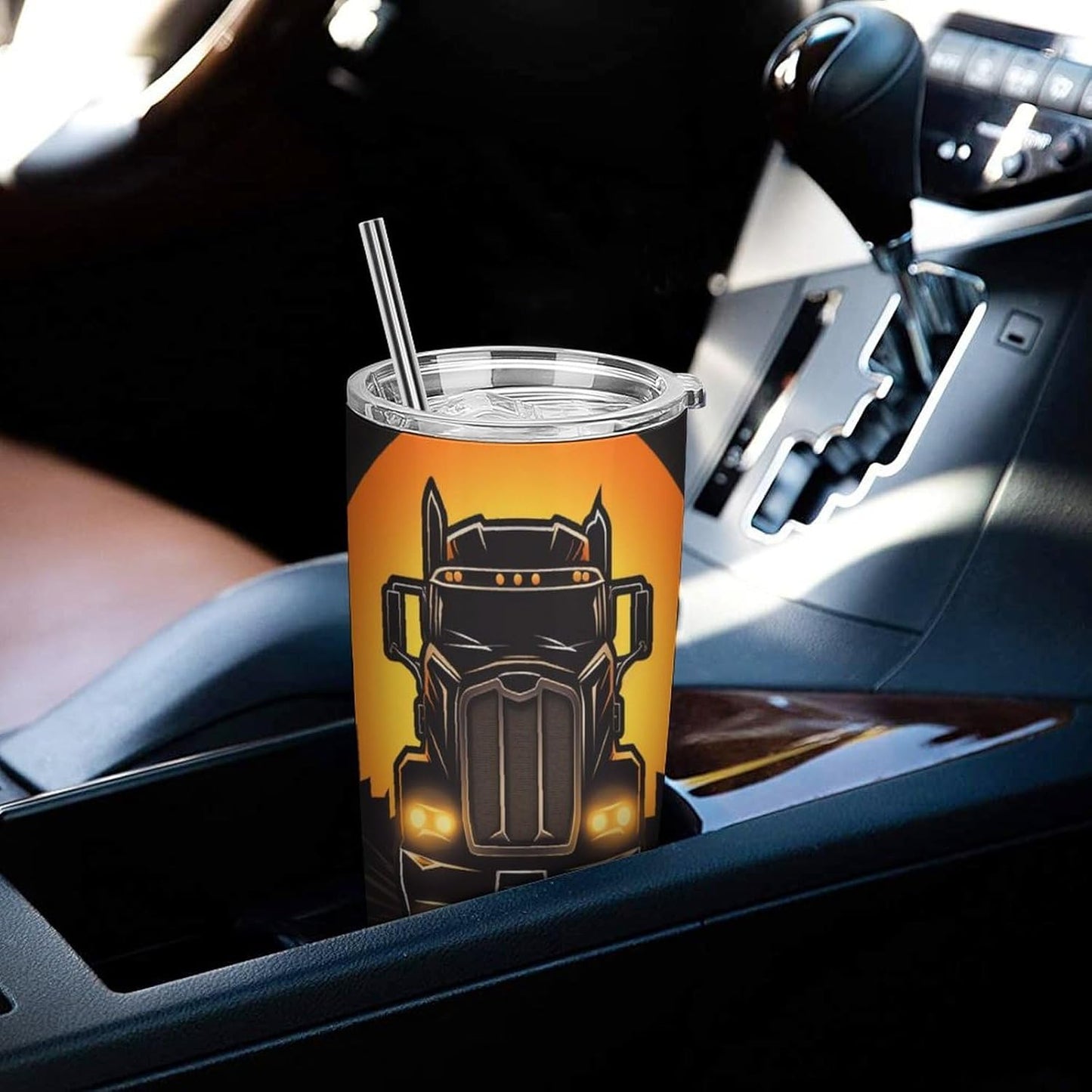 Camion grande Vaso Térmico Aislante - Ideal Para Café Y Bebidas Calientes - Termo Con Tapadera Segura Y Diseño Duradero 20oz