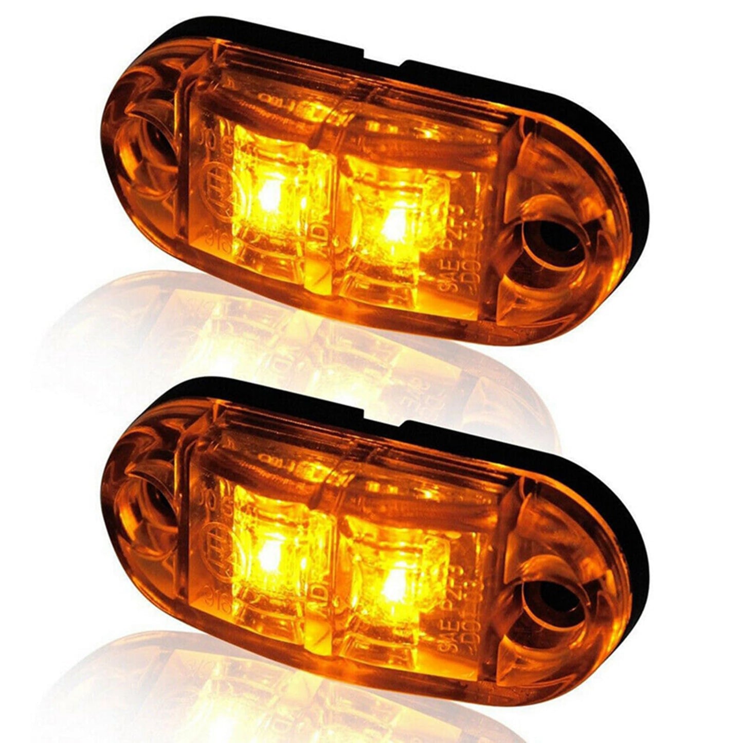 Krtopo 30X 2 Luces LED de Marcador Lateral 12 / 24V Trailer luz Lateral de Advertencia Luz Amarilla/Blanco/Rosa para Camión RV Caravan (Rosa+Amarilla+Blanco)