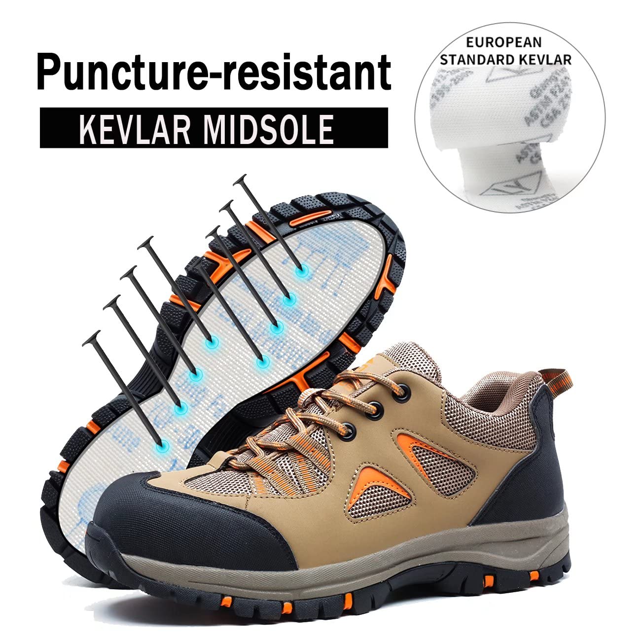 ISOOUS Zapatos de Seguridad Hombre Mujer Ligero Zapatos de Trabajo Punta de Acero Transpirable Calzado de Seguridad