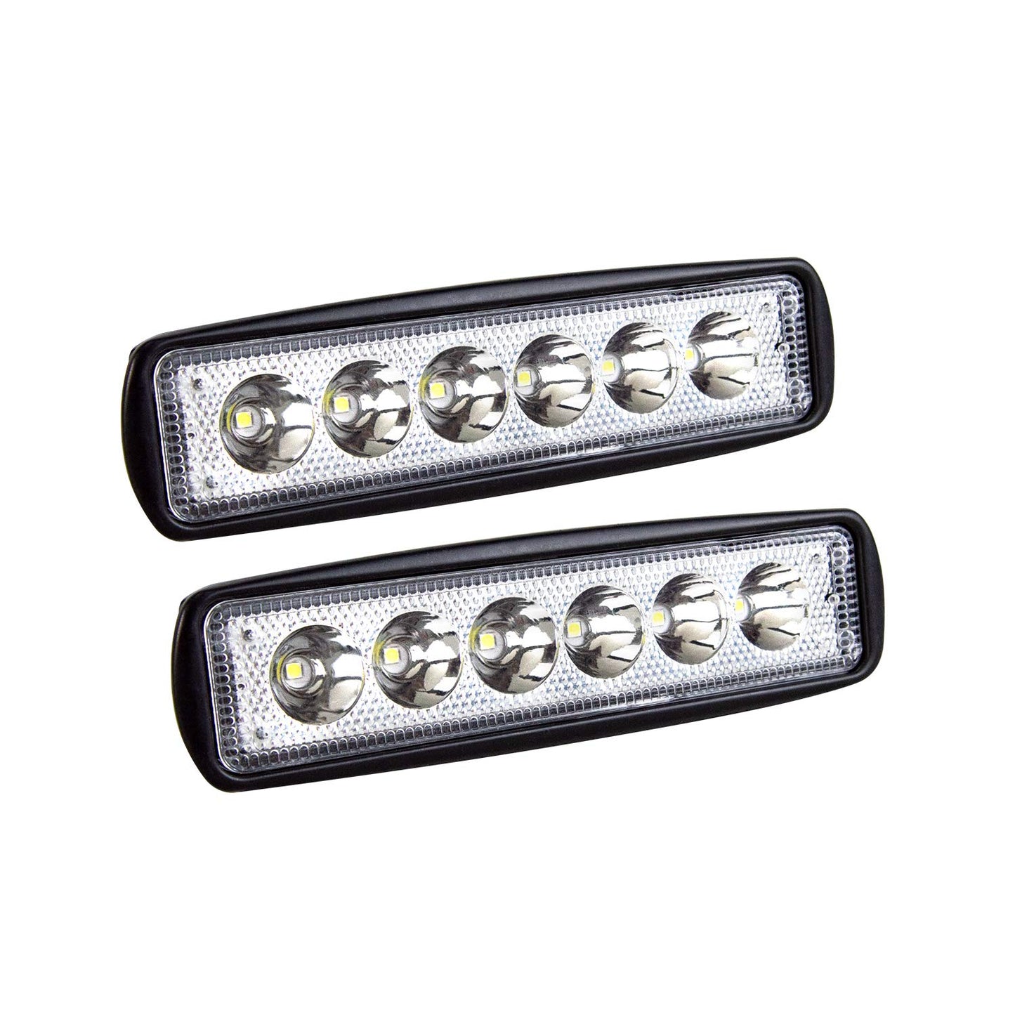 PICAA Mini Foco de trabajo 2PCS 6 pulgadas 18W LED Spot Tractores 12V-24V 6000K P68 - Impermeable Luz de Niebla Coche,SUV, UTV, ATV, Off-road,Camión,Moto,Barco