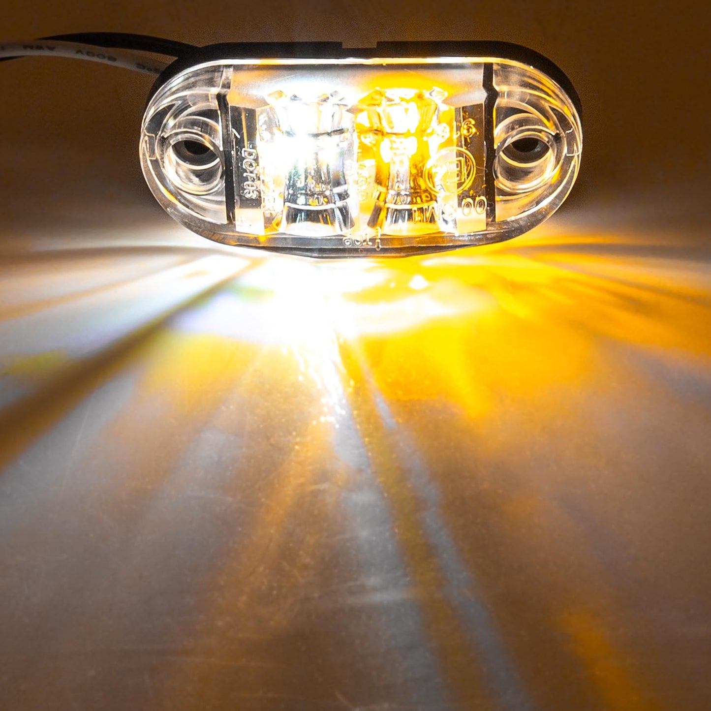 Krtopo 30X 2 Luces LED de Marcador Lateral 12 / 24V Trailer luz Lateral de Advertencia Luz Amarilla/Blanco/Rosa para Camión RV Caravan (Rosa+Amarilla+Blanco)