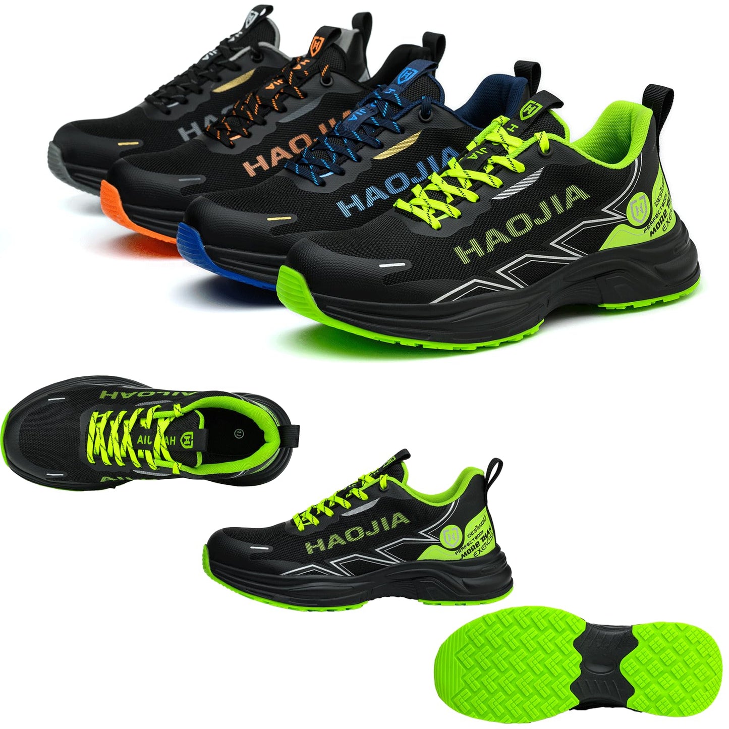UOQC Zapatos de Seguridad Zapatillas Laborales Transpirables Calzado de Trabajo para Hombre Mujer Antideslizante con Punta de Acero Ligero y Cómodas Resistentes a Impactos