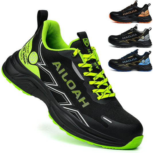 UOQC Zapatos de Seguridad Zapatillas Laborales Transpirables Calzado de Trabajo para Hombre Mujer Antideslizante con Punta de Acero Ligero y Cómodas Resistentes a Impactos