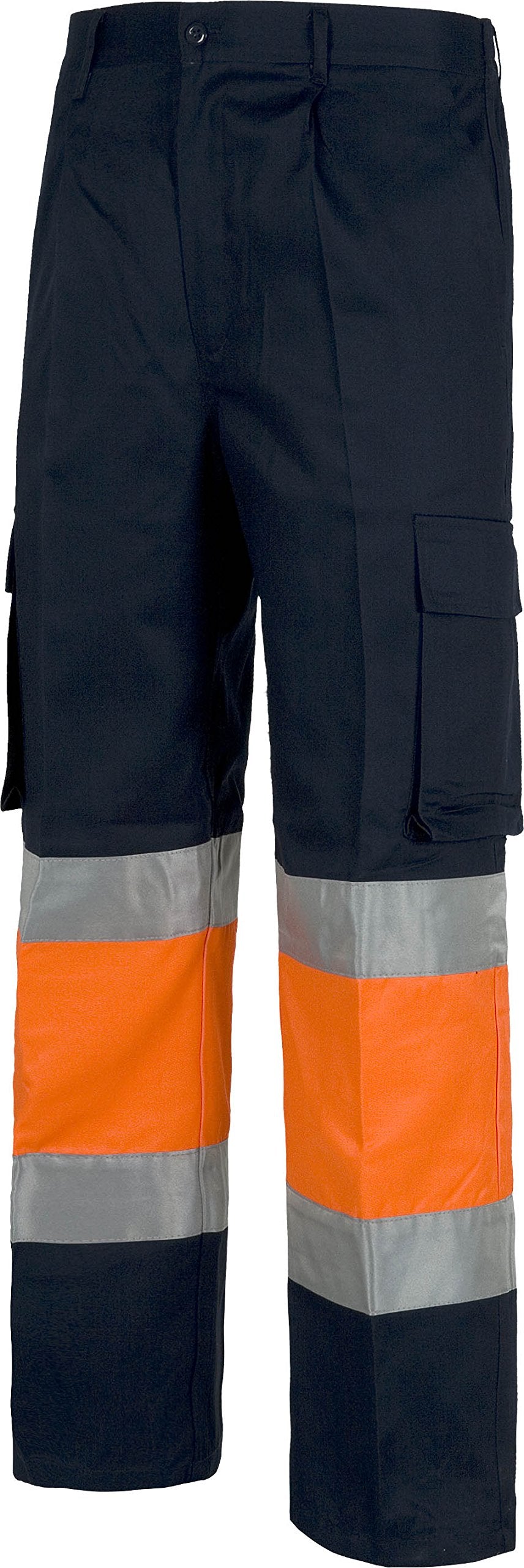 Teamwork WorkTeam Pantalón con 2 Cintas de Alta Visibilidad y Reflectante, Refuerzos y Multibolsillos. EN471. Unisex
