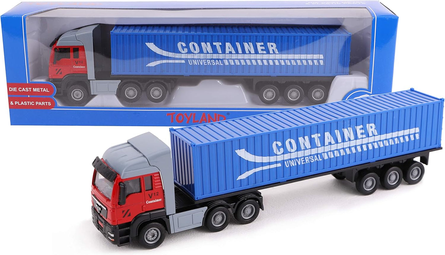 Toyland® 28cm Toy Lorry & Trailer - Maquetas de Juguetes y vehículos - Diseños Surtidos (Camión contenedor)