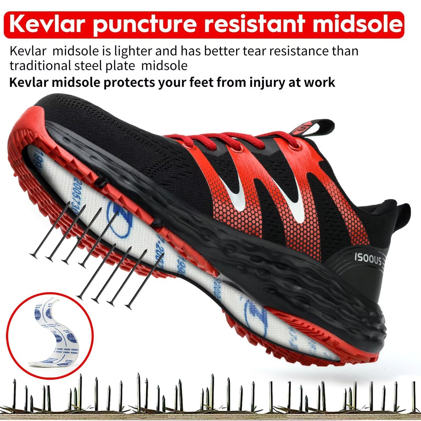 Zapatos de Seguridad para Hombre Mujer Ligero Zapatillas Trabajo Comodo Calzado de Seguridad con Punta de Acero Antideslizantes