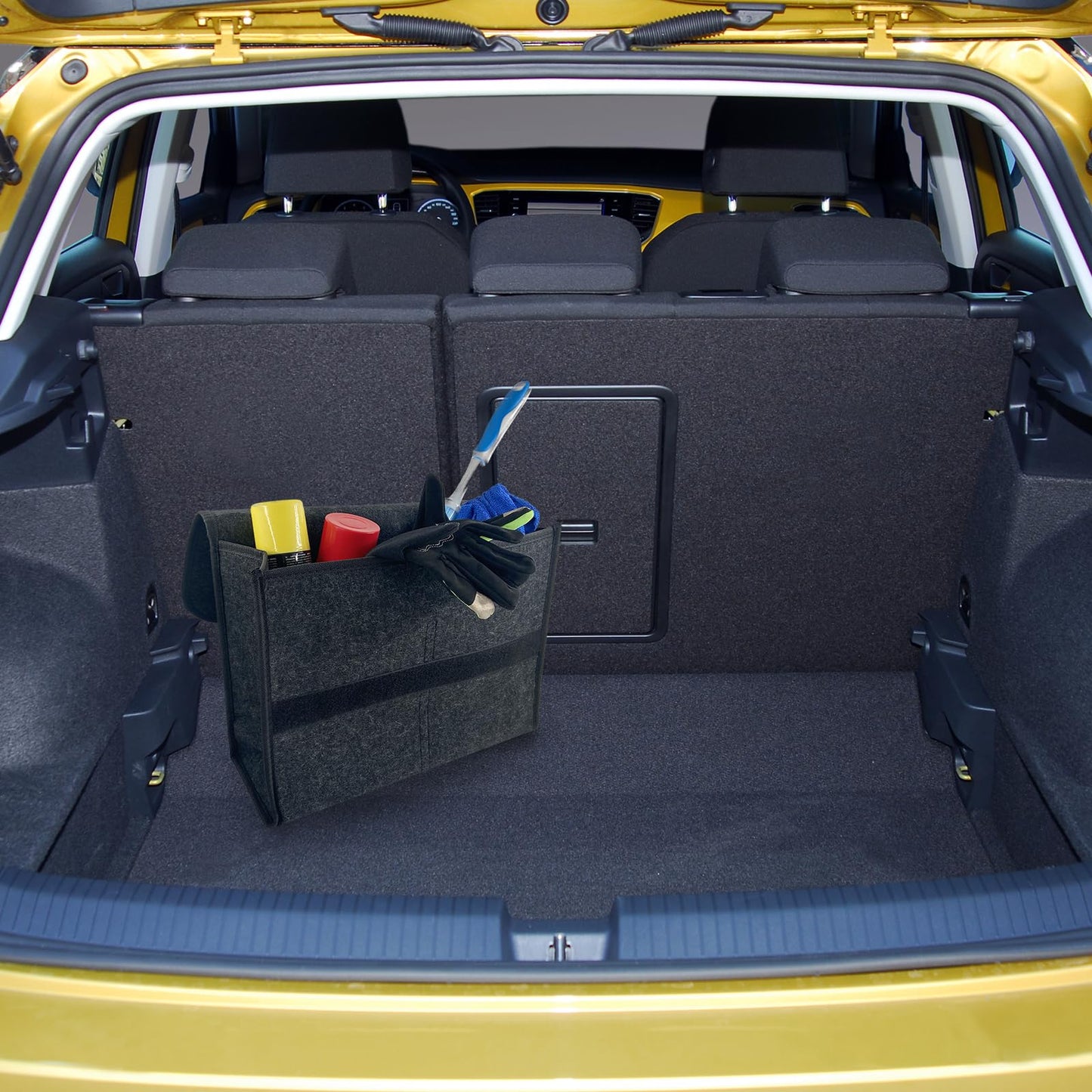 Enerfero Organizador de Maletero Plegable de PU – Caja de Almacenamiento Multiuso para Coche, SUV y Camión – Gran Capacidad (PU)