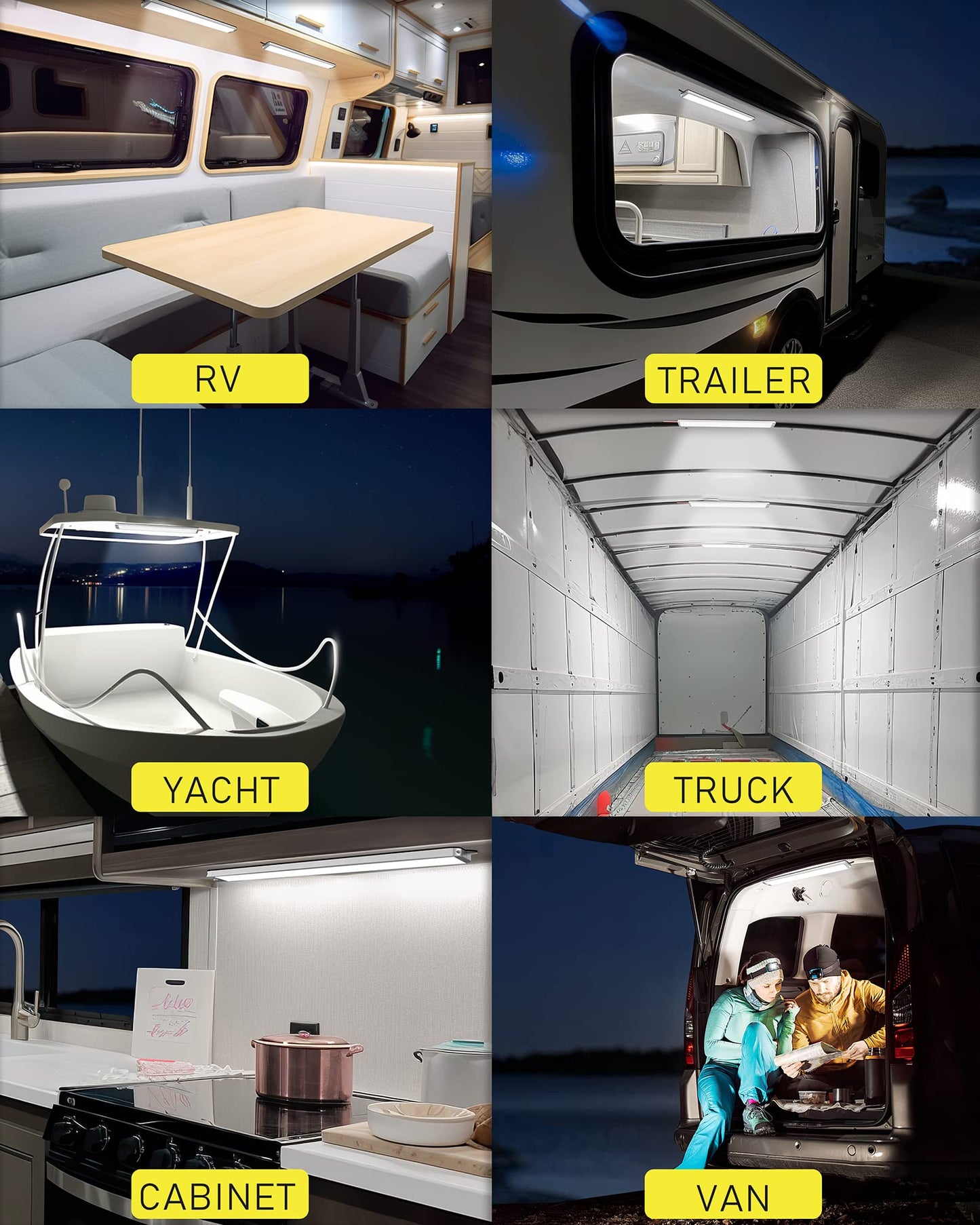 MERTTURM Luce LED Coche Interior 12V, 1000LM Super Brillante Barra LED Iluminación Auto 12-85 Voltios con Interruptor, 228LED Blanco Tubo Lámpara de Coches para Caravana RV Barco Camper Vehículo, 2pcs