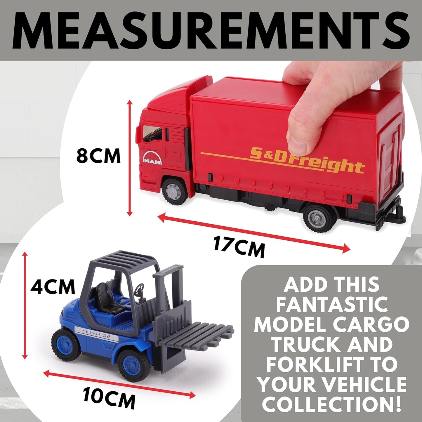 Toyland® - Juego de vehículos Load and Go - Camión de Carga Scania con Carretilla elevadora y Paleta - Juguetes para vehículos de Transporte - Juguetes para niños (Rojo)