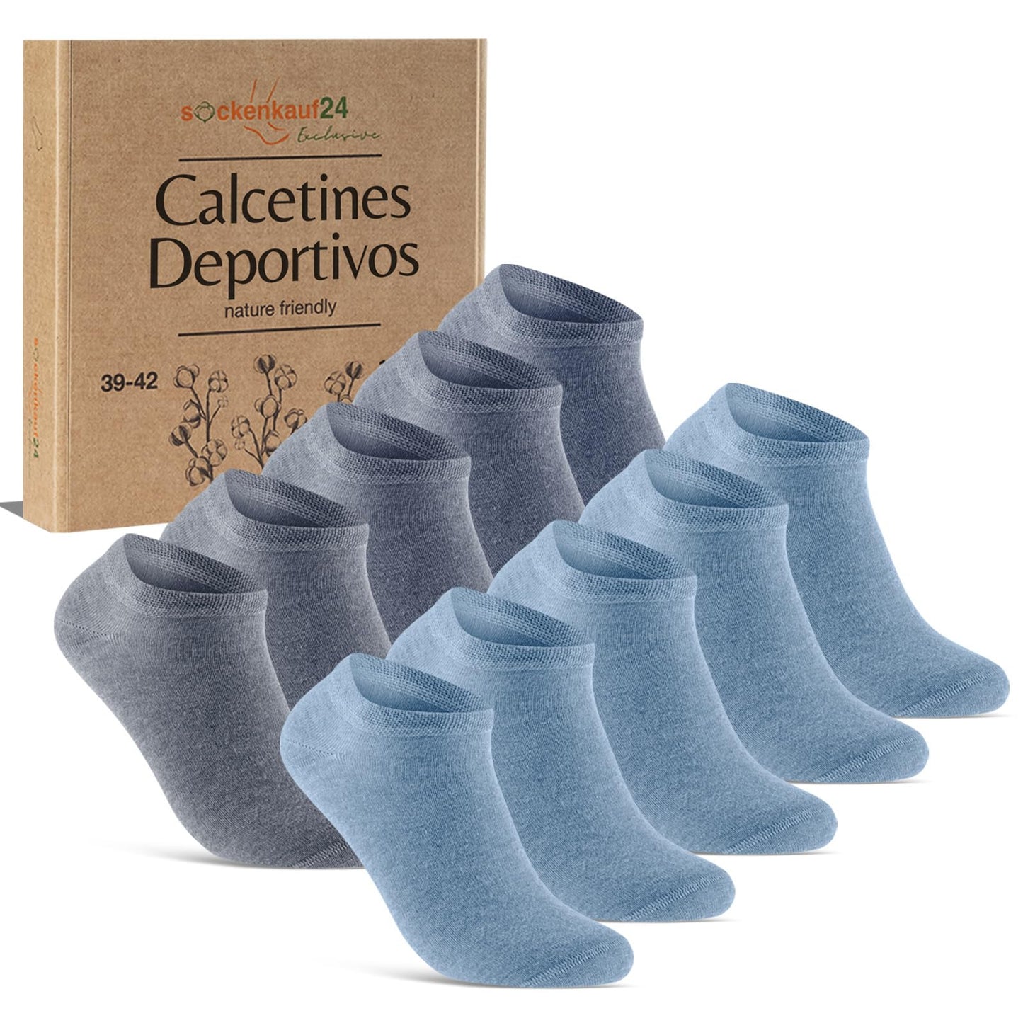 sockenkauf24 10 Pares Calcetines Tobilleros Hombre Mujer Calcetines Cortos Algodón Transpirables
