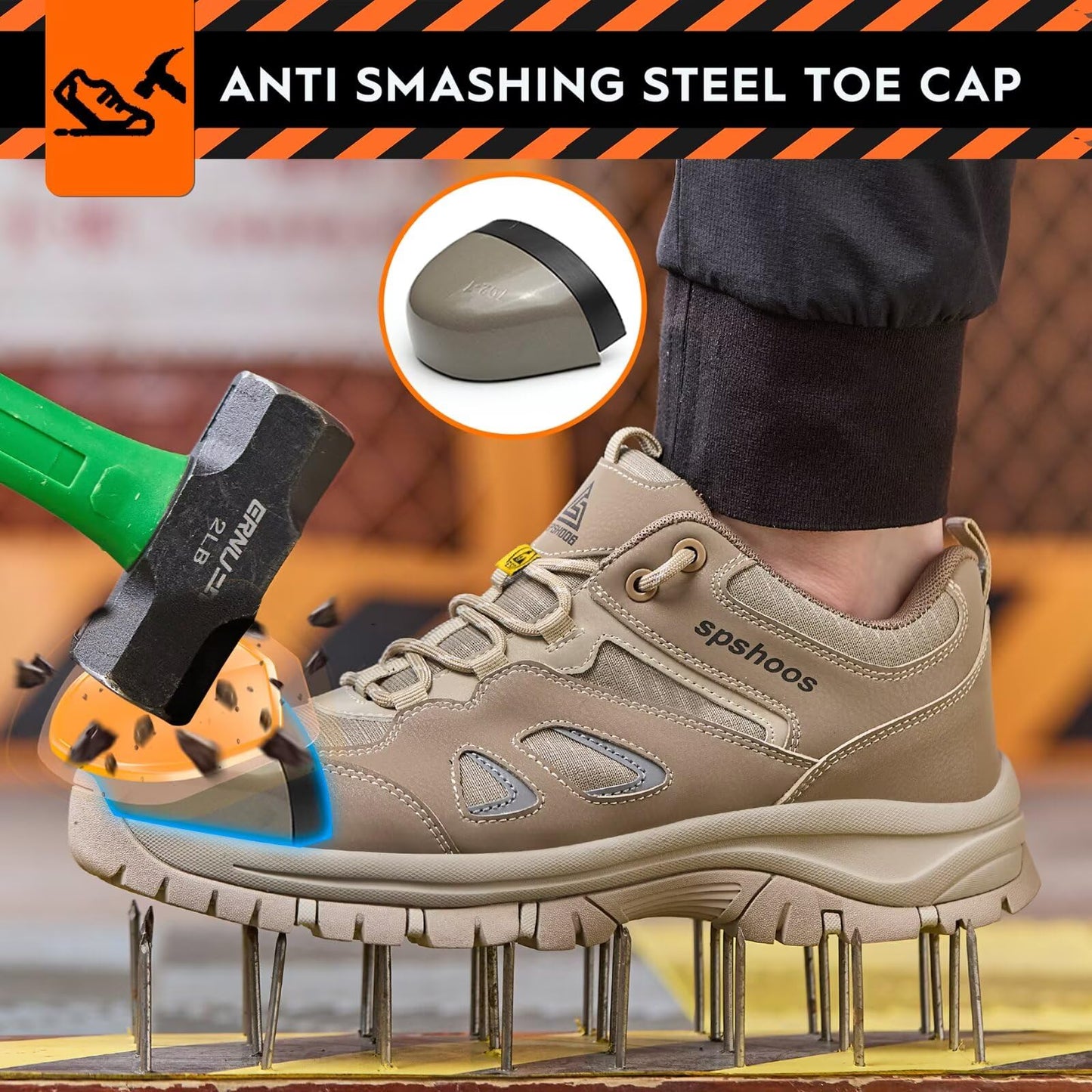 Zapatos de Seguridad para Hombre Mujer S1P ESD Zapatillas Trabajo Comodos Calzado de Seguridad Ligero con Punta de Acero