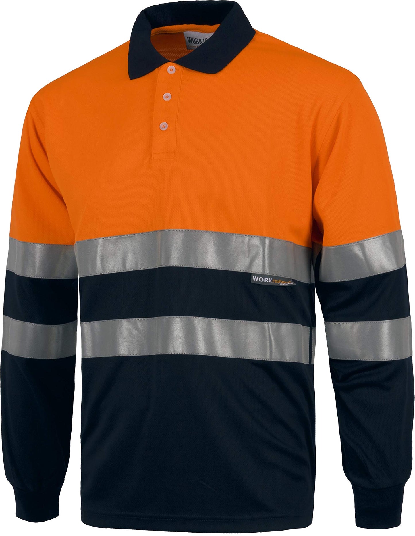 Work Team Polo Combinado Alta Visibilidad Manga Larga, Cintas Reflectantes Torso y Mangas. EN ISO 20471:2013 Hombre