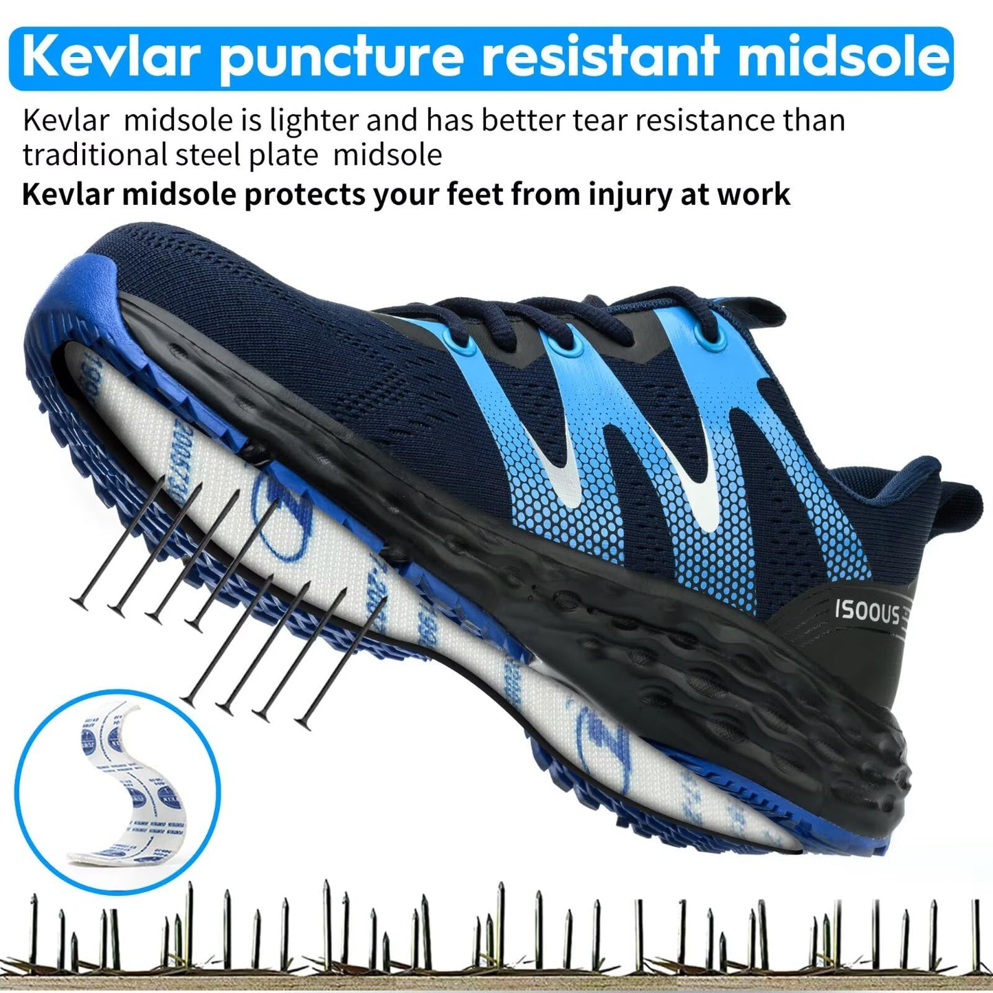 Zapatos de Seguridad para Hombre Mujer Ligero Zapatillas Trabajo Comodo Calzado de Seguridad con Punta de Acero Antideslizantes