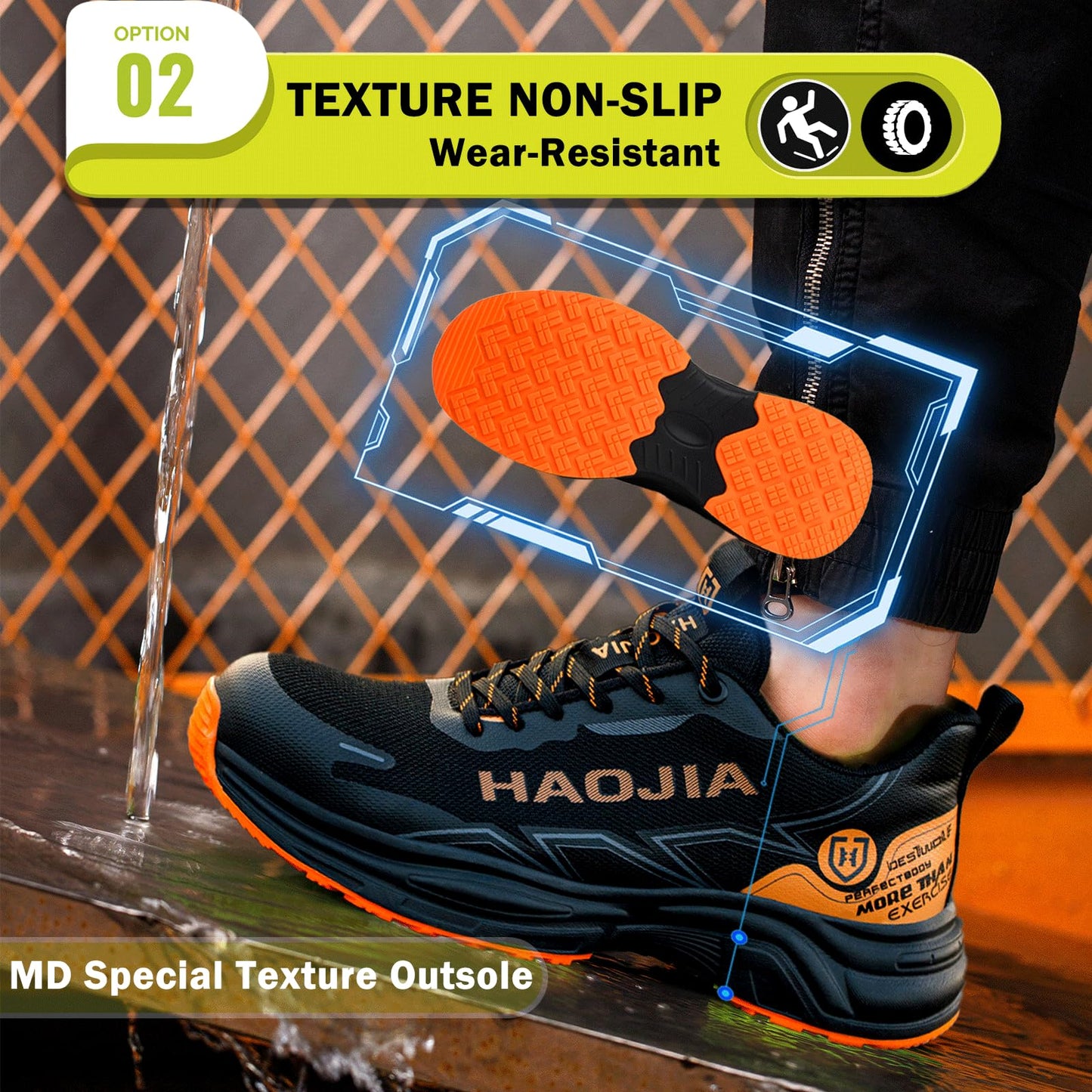 UOQC Zapatos de Seguridad Zapatillas Laborales Transpirables Calzado de Trabajo para Hombre Mujer Antideslizante con Punta de Acero Ligero y Cómodas Resistentes a Impactos