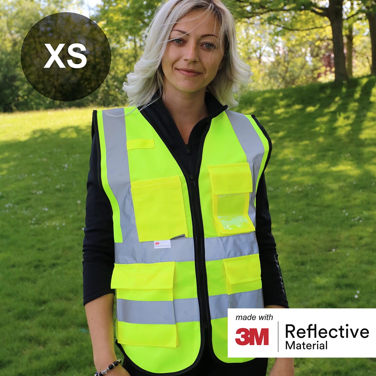 Salzmann Chaleco de Seguridad - Chaleco de Trabajo Multibolsillos - Hecho con cinta reflectante 3M