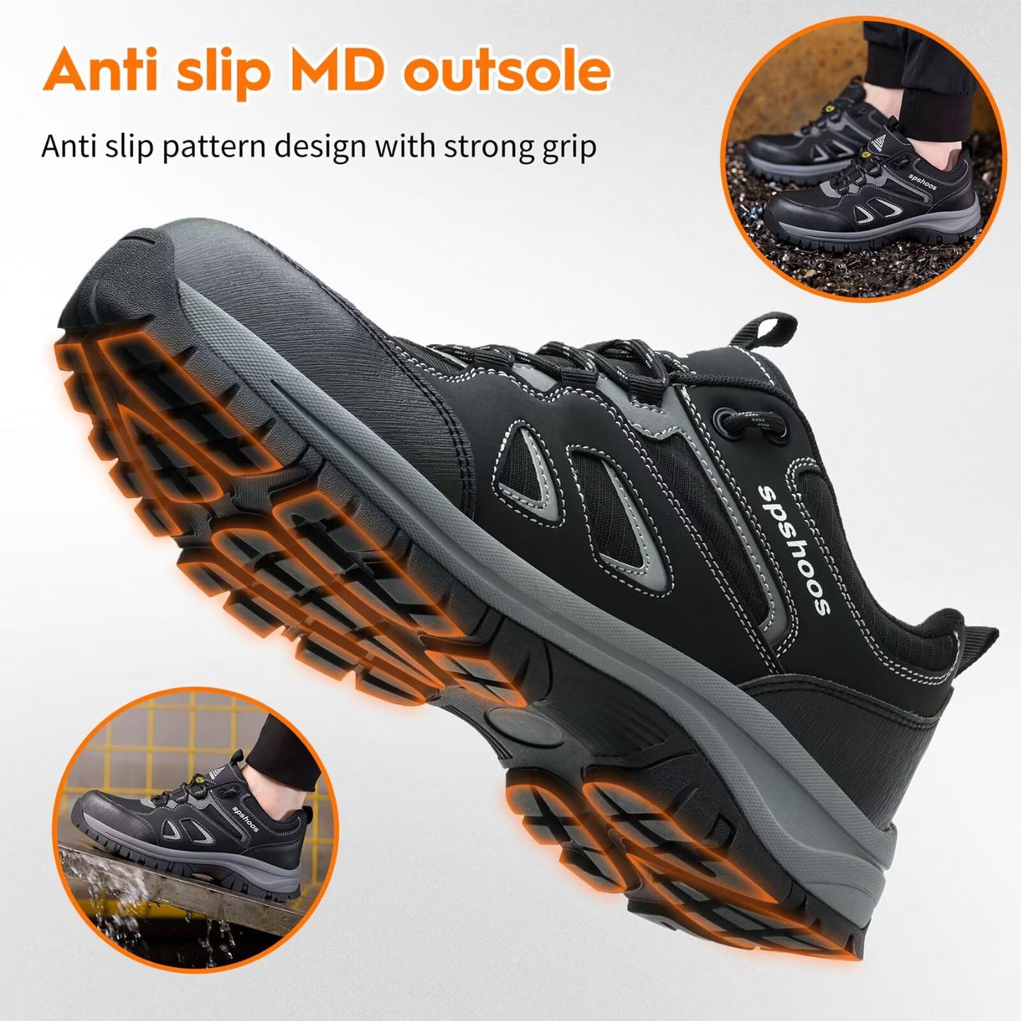 Zapatos de Seguridad para Hombre Mujer S1P ESD Zapatillas Trabajo Comodos Calzado de Seguridad Ligero con Punta de Acero