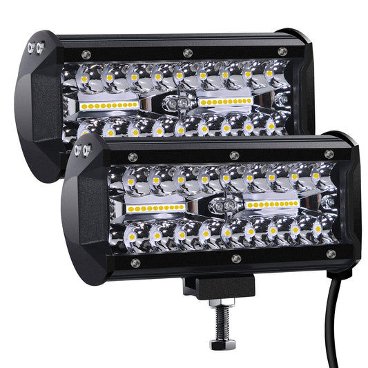 Kraumi Faro Trabajo LED de Coche 12V 7’’ 300W Faros Led 27,000LM 6000K IP67 Impermeable Off-road Foco para Moto ATV SUV Tractor Camión Barco