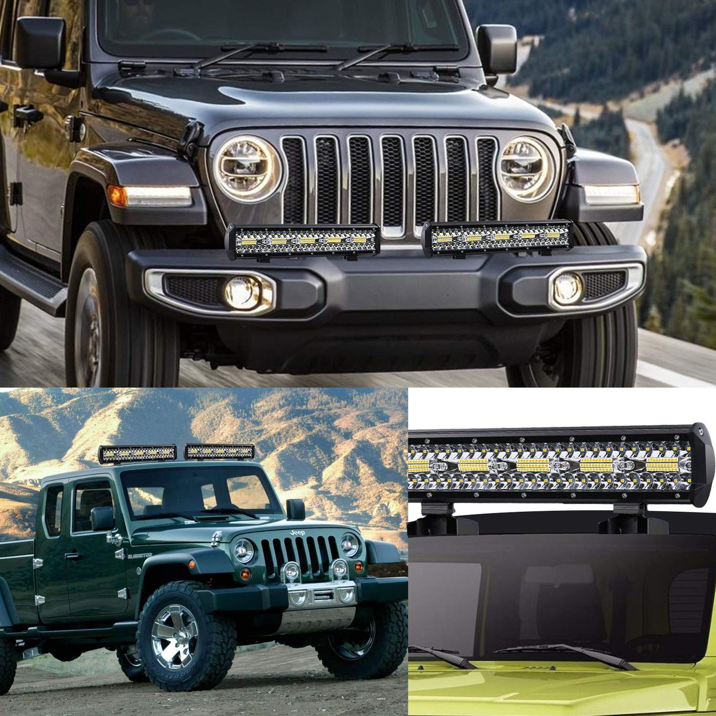 Kraumi Faro Trabajo LED de Coche 12V 7’’ 300W Faros Led 27,000LM 6000K IP67 Impermeable Off-road Foco para Moto ATV SUV Tractor Camión Barco