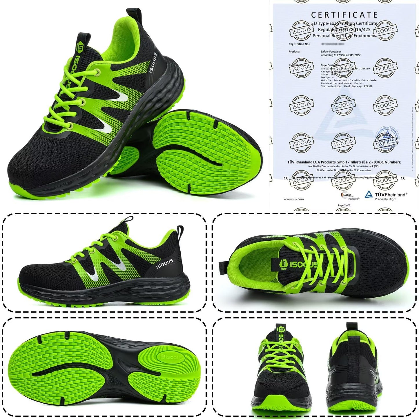 Zapatos de Seguridad para Hombre Mujer Ligero Zapatillas Trabajo Comodo Calzado de Seguridad con Punta de Acero Antideslizantes