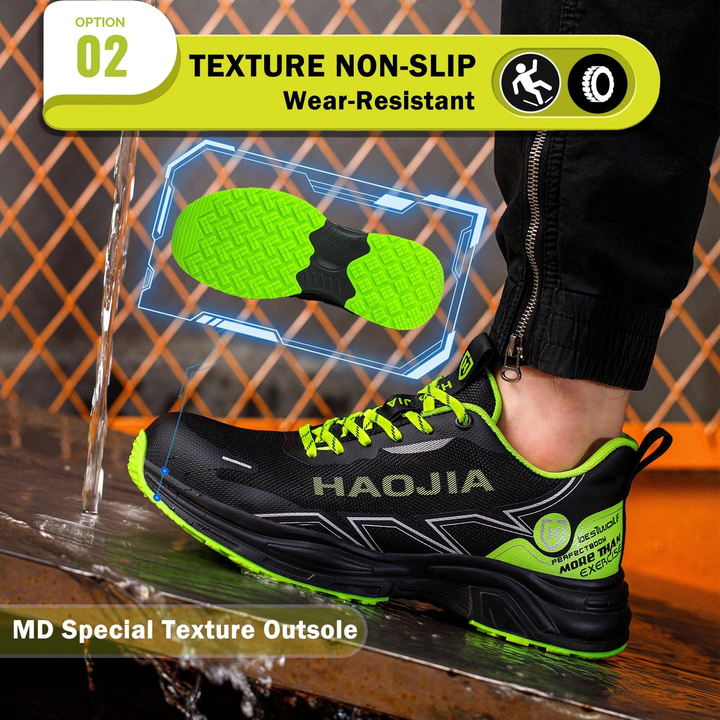 UOQC Zapatos de Seguridad Zapatillas Laborales Transpirables Calzado de Trabajo para Hombre Mujer Antideslizante con Punta de Acero Ligero y Cómodas Resistentes a Impactos