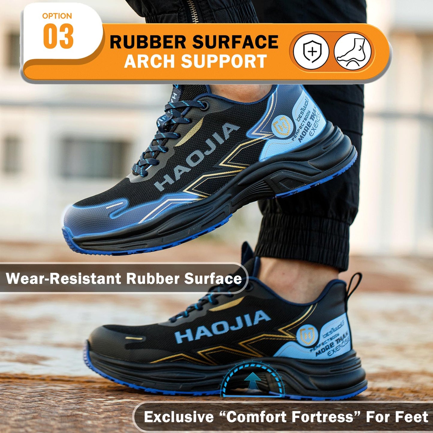 UOQC Zapatos de Seguridad Zapatillas Laborales Transpirables Calzado de Trabajo para Hombre Mujer Antideslizante con Punta de Acero Ligero y Cómodas Resistentes a Impactos