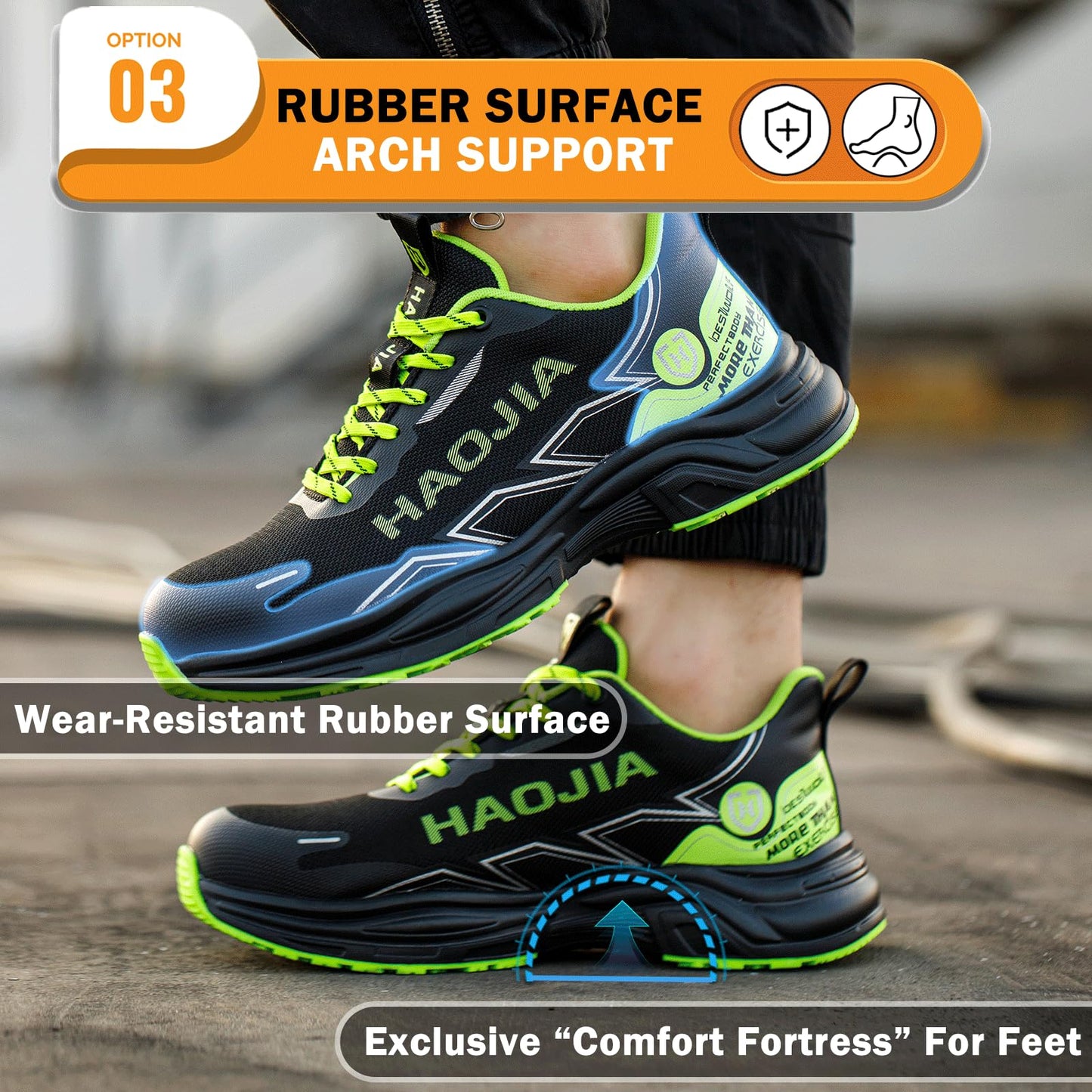 UOQC Zapatos de Seguridad Zapatillas Laborales Transpirables Calzado de Trabajo para Hombre Mujer Antideslizante con Punta de Acero Ligero y Cómodas Resistentes a Impactos
