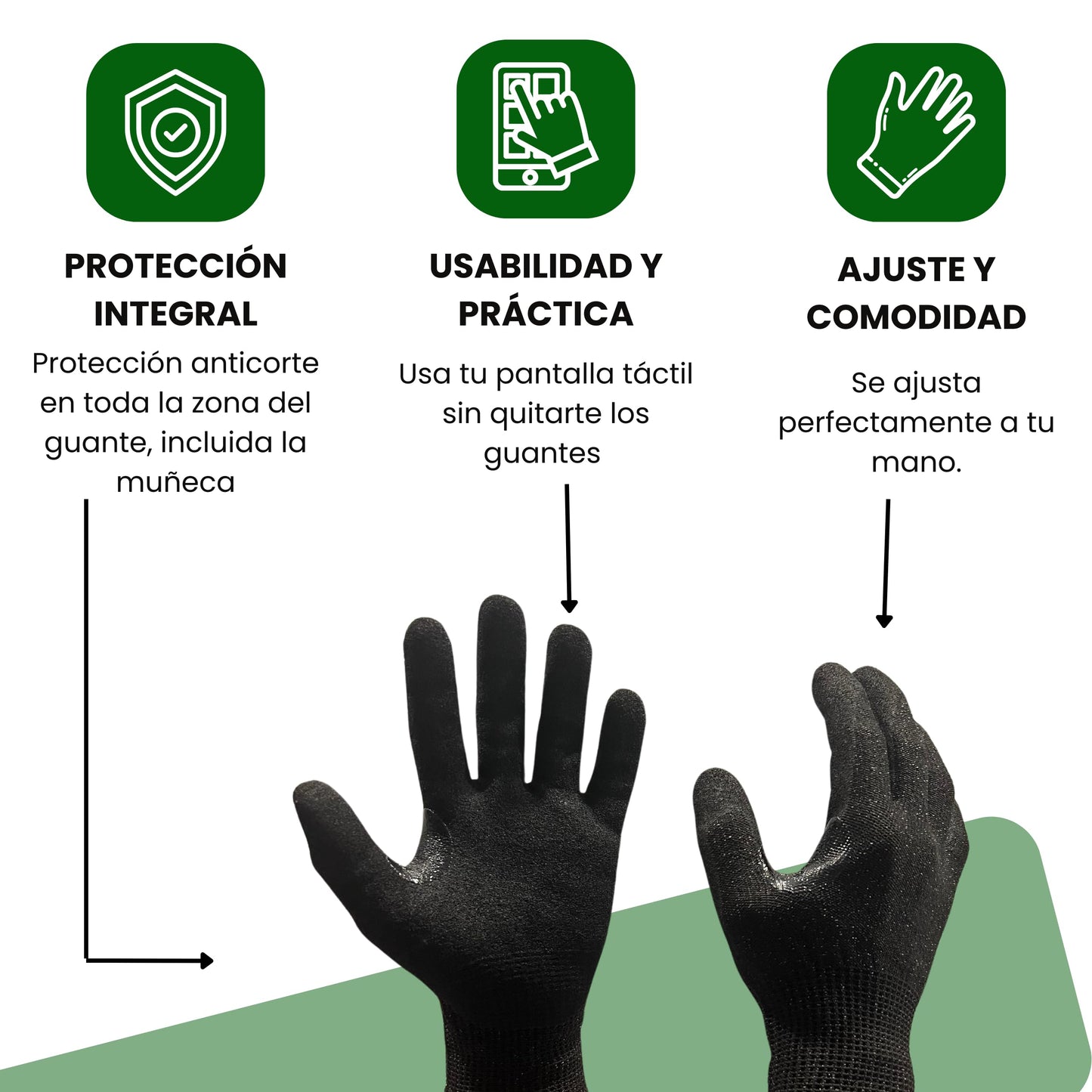 Tactical Tools Guantes anticortes policiales nivel 5 - Guantes trabajo Ideales como anticorte policiales/jardineria/guantes de trabajo (XL / 10)