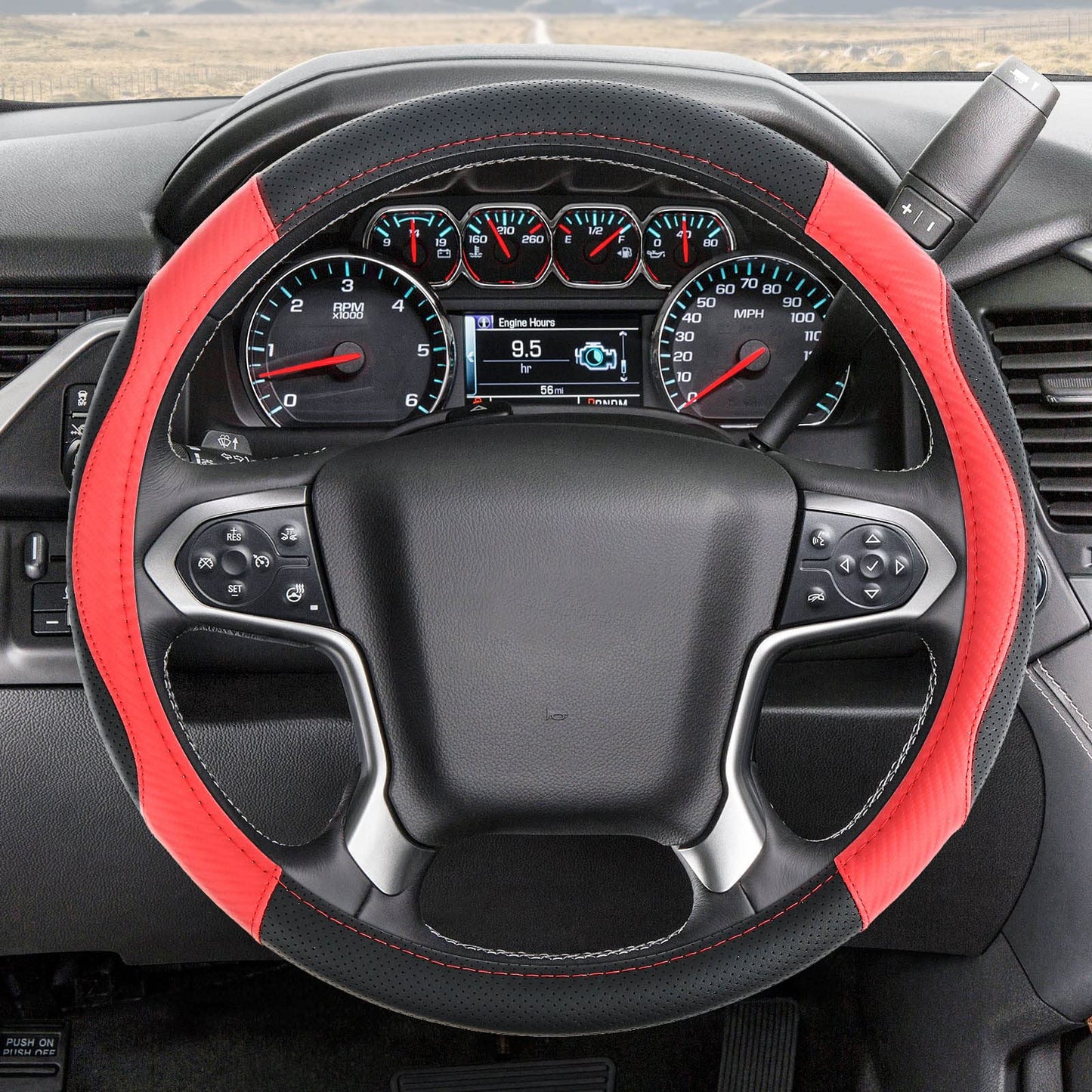 ZATOOTO Funda Volante Coche para Camión, Protectores Volante Coche de Fibra de Carbono Antideslizantes, Deportivos y Transpirables, 44-46cm / 17.3-18.1in, Negro