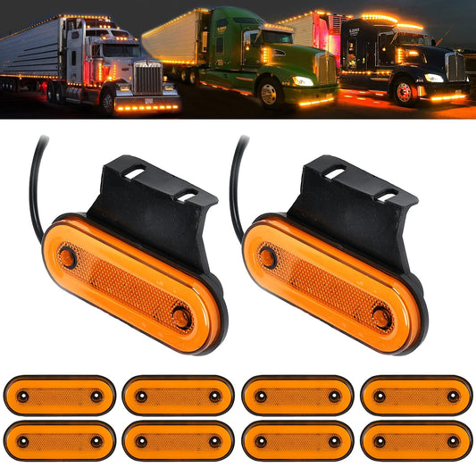 10 luces LED de posición laterales con soporte, luces de 12 a 24 V para camión, remolque, RV, camión, furgoneta, caravana, luces de posición delantera y trasera