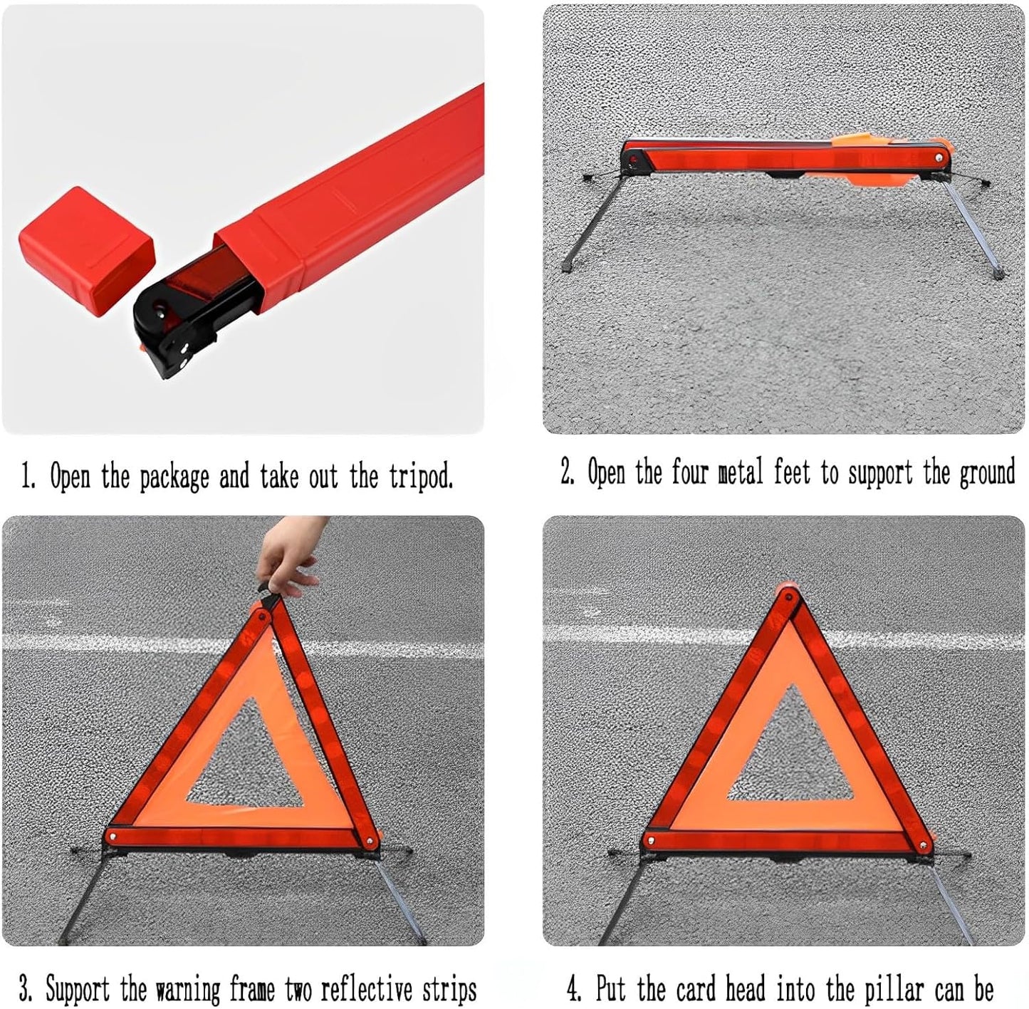WTZWYFWJ 2 en 1 Kit Triangulos Coche Homologados y Chaleco Reflectante,Kit Emergencia Cochepara Emergencias y Averías,Plegable Triangulos Homologados y Chaleco Reflectante para Emergencias y Averías