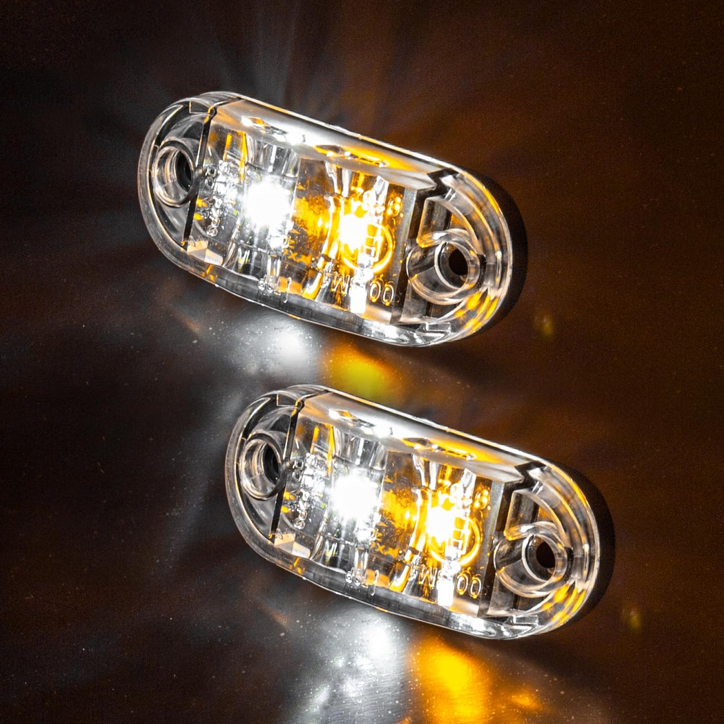 Krtopo 30X 2 Luces LED de Marcador Lateral 12 / 24V Trailer luz Lateral de Advertencia Luz Amarilla/Blanco/Rosa para Camión RV Caravan (Rosa+Amarilla+Blanco)