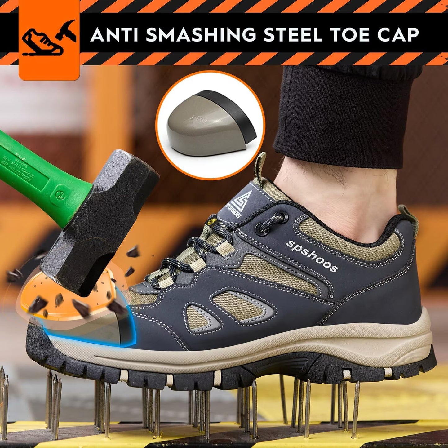 Zapatos de Seguridad para Hombre Mujer S1P ESD Zapatillas Trabajo Comodos Calzado de Seguridad Ligero con Punta de Acero