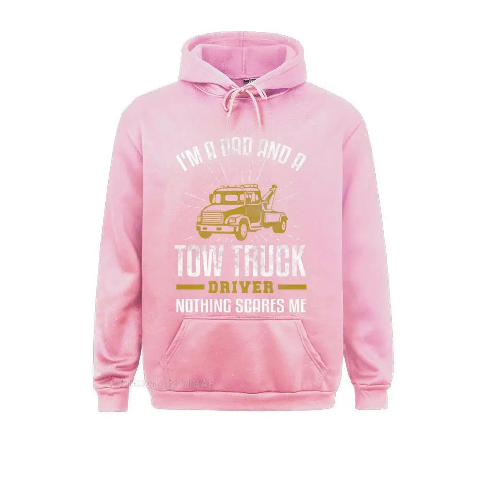 Mens Tow Truck Driver Dad Funny Tow Truck Father Premium Hooded Pullover Holiday3D Printed Hoodies Classic Hoods Mens