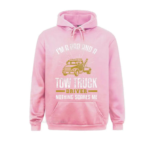 Mens Tow Truck Driver Dad Funny Tow Truck Father Premium Hooded Pullover Holiday3D Printed Hoodies Classic Hoods Mens