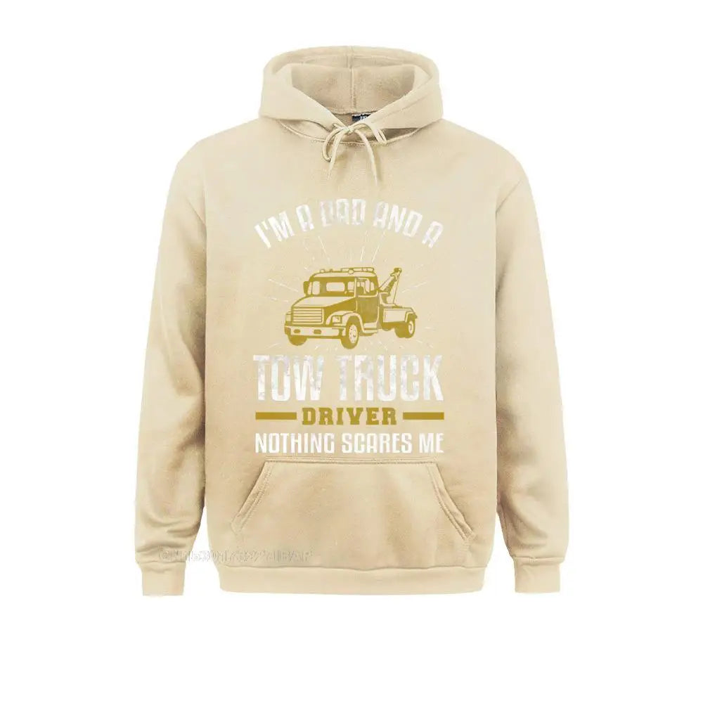 Mens Tow Truck Driver Dad Funny Tow Truck Father Premium Hooded Pullover Holiday3D Printed Hoodies Classic Hoods Mens